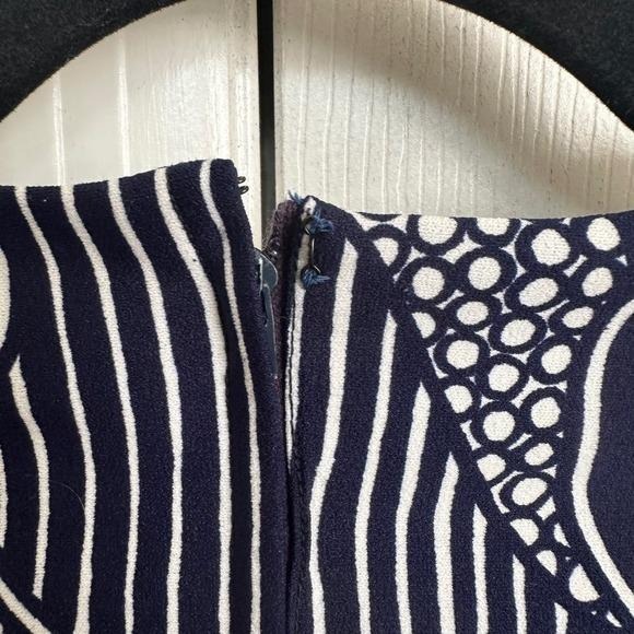 Vintage 60s 70s Floral Mod‎ Maxi Dress Navy White Red Flutter Sleeve - Picture 4 of 6